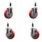 Service Caster 5'' Red Poly Wheel Swivel 7/8'' Expanding Stem Caster Set 2 Brakes, 4PK SCC-EX20S514-PPUB-RED-2-TLB-2-78 - alternate 1